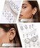 Gemtastic Flat Back Stud Cartilage Earrings for Women Surgical Stainless Steel Earring Sets Stack for Sensitive Ears Multiple Piercing Screw Back