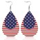 FULLIVE Fullive 4th of July Earrings Leather Surface 250 Anniversary USA Merchandise Hypoallergenic Hook Fourth of July Accessory