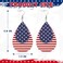 FULLIVE Fullive 4th of July Earrings Leather Surface 250 Anniversary USA Merchandise Hypoallergenic Hook Fourth of July Accessory