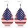 FULLIVE Fullive 4th of July Earrings Leather Surface 250 Anniversary USA Merchandise Hypoallergenic Hook Fourth of July Accessory