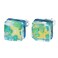 Glass Of Venice Murano Glass Venetian Reflections Square Stud Earrings Aqua Gold