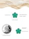 JIEMUCHU Gold Plated Stainless Steel Four Leaf Clover Stud Earrings for Women MalachiteWhite Gold Plated