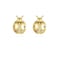 Izpack Golden Plated Ladybug Cartilage Tiny Stud Earrings 925 Sterling Silver Cubic Zirconia Crystal Tragus Sleeper Small Studs Earring Cute Jewelry Gifts for Women Hypoallergenic