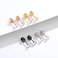 CVAYU Hypoallergenic double sided diamond Stud Earrings For Womens Girl Secure Safety Screw back Cartilage CZ Stud Earrings 4mm 4Color 4 Pairs