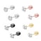 CVAYU Hypoallergenic double sided diamond Stud Earrings For Womens Girl Secure Safety Screw back Cartilage CZ Stud Earrings 4mm 4Color 4 Pairs