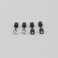 CVAYU Hypoallergenic double sided diamond Stud Earrings For Womens Men Secure Safety Screw back Cartilage CZ Stud Earrings 4mm Black 2 Pairs