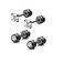 CVAYU Hypoallergenic double sided diamond Stud Earrings For Womens Men Secure Safety Screw back Cartilage CZ Stud Earrings 4mm Black 2 Pairs