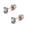 CVAYU Hypoallergenic double sided diamond Stud Earrings For Womens Men Secure Safety Screw back Cartilage CZ Stud Earrings 4mm Rainbow 2 Pairs