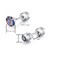 CVAYU Hypoallergenic double sided diamond Stud Earrings For Womens Men Secure Safety Screw back Cartilage CZ Stud Earrings 4mm Silver 2 Pairs