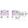 COMORE Hypoallergenic Gemstone Stud Earrings for Women 925 Sterling Silver Cute Cat Eye Stone Pink Earrings Studs for Sensitive Ears
