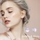 COMORE Hypoallergenic Gemstone Stud Earrings for Women 925 Sterling Silver Cute Cat Eye Stone Pink Earrings Studs for Sensitive Ears