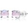 COMORE Hypoallergenic Gemstone Stud Earrings for Women 925 Sterling Silver Cute Cat Eye Stone Pink Earrings Studs for Sensitive Ears