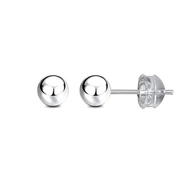 JADENOVA 925 Sterling Silver Earrings Silver Studs Ball Earrings for Women 6mm 1 Pair
