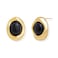 Jean Beau Gold Chunky Black Stone Stud Earrings for Women Valentine Trendy Obsidian Natural Gemstone Square Hypoallergenic Earring Jewelry Gift