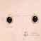 Jean Beau Gold Chunky Black Stone Stud Earrings for Women Valentine Trendy Obsidian Natural Gemstone Square Hypoallergenic Earring Jewelry Gift
