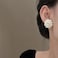 JGHIFLYE Vintage Big Pearl Stud Earrings For WomenHandmade Beaded Cream White Unique Earrings Art For Brides Party Wedding