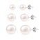 LANCHARMED Lancharmed Sterling Silver Pearl Stud Earrings for Women AAA White Pearl Studs Hypoallergenic Pearls Studs Set679 mm