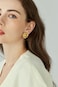UNE DOUCE Large Chunky Gold Earrings for Women Round Rope Disc Stud Earrings Statement Vintage Earrings Trendy Lightweight and Hypoallergenic Gold