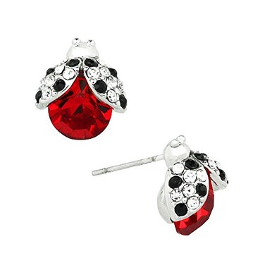 Liavy's Liavys Ladybug Fashionable Earrings Stud Sparkling Crystal Unique Gift and Souvenir