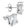 LIEBLICH Princess Cut Cubic Zirconia Stud Earrings Stainless Steel Square Earrings Set 4 Pairs 3mm6mm Silver