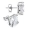 LIEBLICH Princess Cut Cubic Zirconia Stud Earrings Stainless Steel Square Earrings Set 4 Pairs 3mm6mm Silver