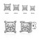 LIEBLICH Princess Cut Cubic Zirconia Stud Earrings Stainless Steel Square Earrings Set 4 Pairs 3mm6mm Silver