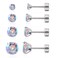 limerencia 4 Pairs G23 Hypoallergenic Flat Back Titanium Earrings Set for Women Men20G 36mm Screw Back Cubic Zirconia Studs Cartilage Earrings for Sensitive Ears