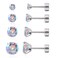 limerencia 4 Pairs G23 Hypoallergenic Flat Back Titanium Earrings Set for Women Men20G 36mm Screw Back Cubic Zirconia Studs Cartilage Earrings for Sensitive Ears
