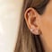 Longita Gold Flat Back Stud Earrings 20 Gauge Tragus Helix Cartilage Earrings Screw Back Earrings for Women with Chain