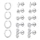 Longita Screw Back Earrings for Women Flat Back Earrings Silver Helix Cartilage Earring for Women Flat Back Stud Earrings 20G Flatback Stud Earrings Sets for Multiple Piercing Hypoallergenic
