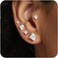 MDFUN Gold Stud Earrings Set 18K Yellow Gold Plated Hypoallergenic Princess Cut Square Clear Cubic Zirconia Stud Earring for Women 37 MM Pack of 5 Pairs