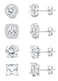 MILACOLATO S925 Sterling Silver Stud Earrings for Women Men Hypoallergenic 18K White Gold Plated Cubic Zirconia Earrings Studs Brilliant Simulated Diamond Halo Earring for Sensitive Ears MS