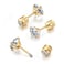 Renkovte Minimalist Flat Screw Back Stud Earrings for WomenSafety Screw on Flatback CZ Earrings for Cartilage Helix Piercing Hypoallergenic 3mm CZ Gold