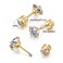 Renkovte Minimalist Flat Screw Back Stud Earrings for WomenSafety Screw on Flatback CZ Earrings for Cartilage Helix Piercing Hypoallergenic 3mm CZ Gold