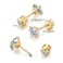 Renkovte Minimalist Flat Screw Back Stud Earrings for WomenSafety Screw on Flatback CZ Earrings for Cartilage Helix Piercing Hypoallergenic 3mm CZ Gold