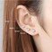 Renkovte Minimalist Flat Screw Back Stud Earrings for WomenSafety Screw on Flatback CZ Earrings for Cartilage Helix Piercing Hypoallergenic 3mm CZ Gold