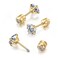 Renkovte Minimalist Flat Screw Back Stud Earrings for WomenSafety Screw on Flatback CZ Earrings for Cartilage Helix Piercing Hypoallergenic 3mm CZ Gold