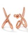 MUMREUES Rose Gold Stud Earrings for Women Trendy Dainty Hypoallergenic Sensitive Ears Huggie Stack Illusion Statement Fun Unique Summer Waterproof Cute Simple Minimalist Everyday Jewelry Gifts
