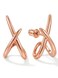 MUMREUES Rose Gold Stud Earrings for Women Trendy Dainty Hypoallergenic Sensitive Ears Huggie Stack Illusion Statement Fun Unique Summer Waterproof Cute Simple Minimalist Everyday Jewelry Gifts