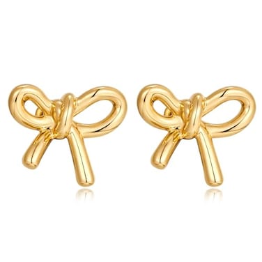 MUYAN Gold Bow Stud Earrings for Women Sweet Bow Earrings Holiday Jewelry