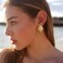MUYAN Ribbed Vintage Stud Earrings for Women Trendy Textured Geometric Drop Stud Earrings Fashion Jewelry