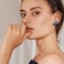 Spiritlele Navy Blue Rhinestone Earring Sparkly Faux Crystal Drop Earrings for Women Wedding Prom Party