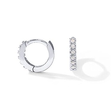 PAVOI 14K Cubic Zirconia Mini Huggies Mini White Gold