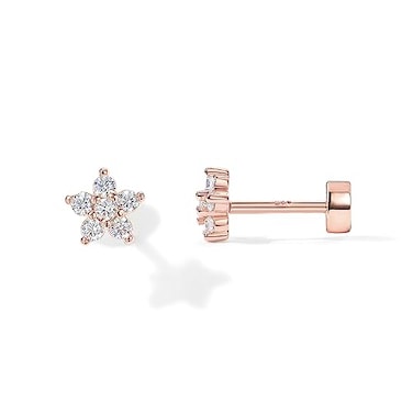 PAVOI 14K Flat Backs Flower Rose Gold