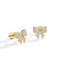 PAVOI 14K Yellow Gold Mini Bow Earrings for Women with Cubic Zirconia Bow Stud Coquette Flatback Earrings