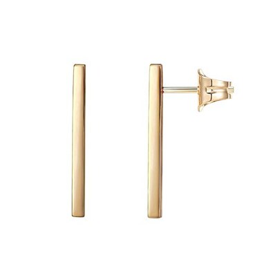 PAVOI 14K Yellow Gold Plated 925 Sterling Silver Post Dainty Mini Bar Stud Earrings Gold Earrings for Women Yellow