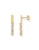 PAVOI 14K Yellow Gold Plated 925 Sterling Silver Posts Mini Triple Stone Bar Drop Stud Earrings for Women Cubic Zirconia Stud Earring Pair