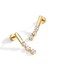 PAVOI 14K Yellow Gold Plated 925 Sterling Silver Posts Mini Triple Stone Bar Drop Stud Earrings for Women Cubic Zirconia Stud Earring Pair