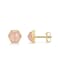 PAVOI 14K Yellow Gold Plated Hexagon Roze Quartz Gemstone Stud Earrings for Women Natural Birthstone Earring Pair