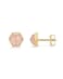 PAVOI 14K Yellow Gold Plated Hexagon Roze Quartz Gemstone Stud Earrings for Women Natural Birthstone Earring Pair